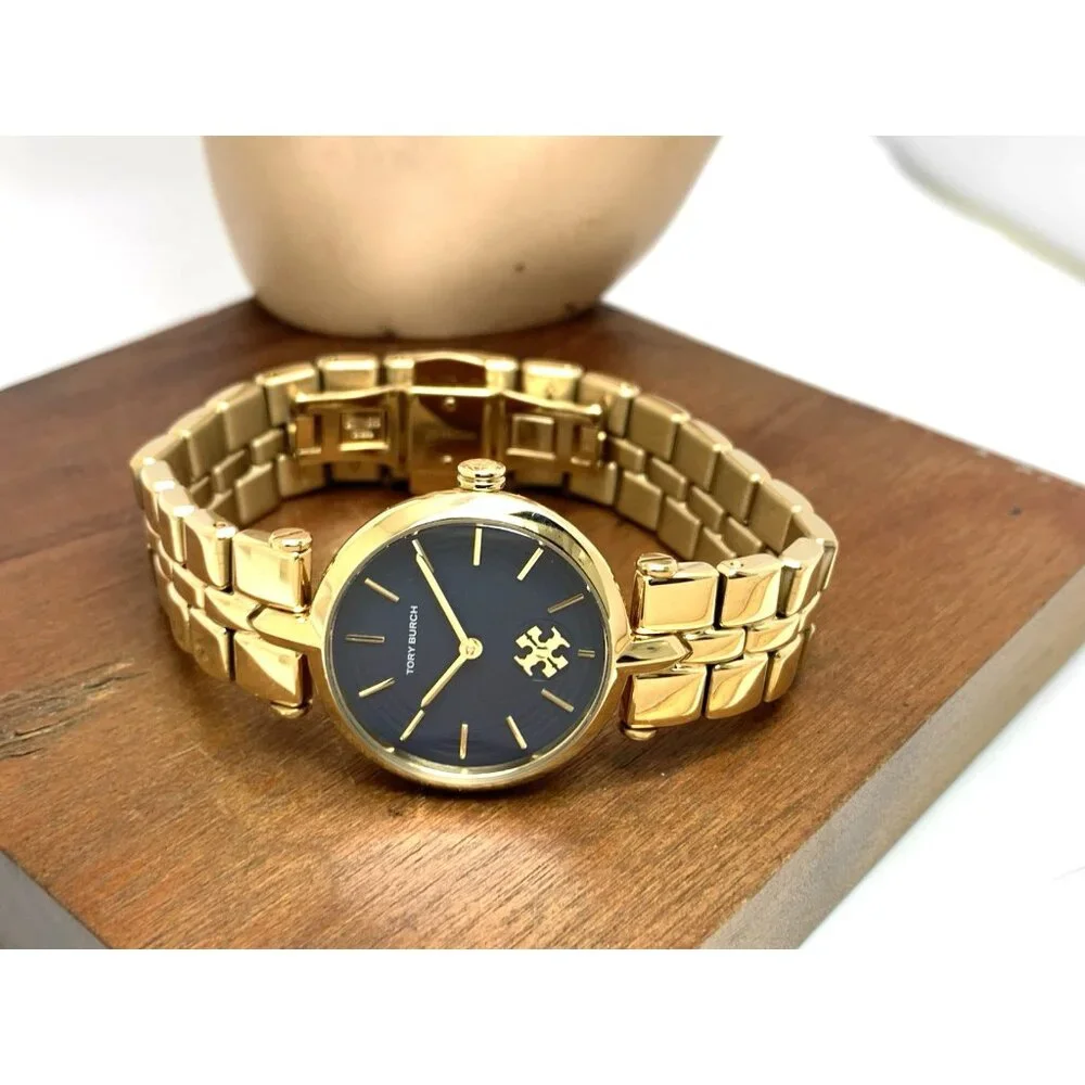 Tory Burch Women's Watch TBW2043 Kira Quartz Blue Dial Gold Stainless Steel 30mm
